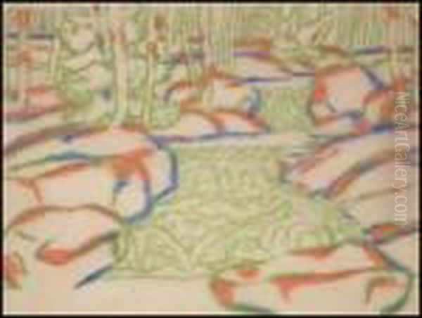 Waterfall Oil Painting by David Brown Milne