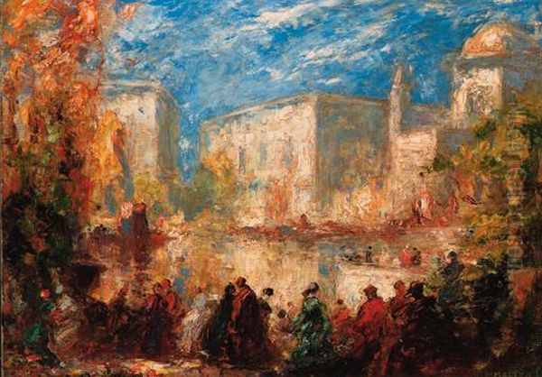 A Memory Of Venice Oil Painting by Thomas E. Mostyn