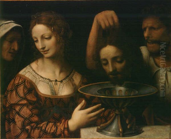 Herodias Oil Painting by Bernardino Luini