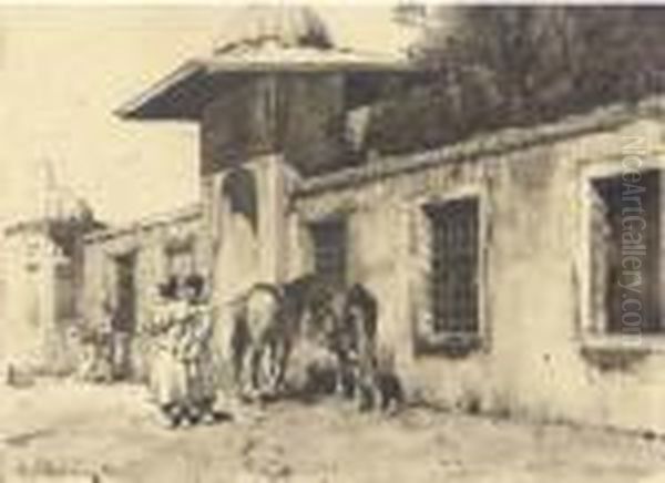 Cavalieri Circassi Oil Painting by Alberto Pasini