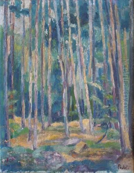 Sous-bois Oil Painting by Jean Misceslas Peske