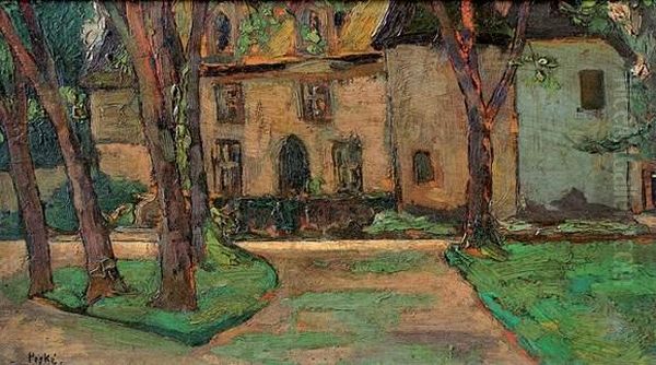 Manoir Derriere Les Arbres Oil Painting by Jean Misceslas Peske
