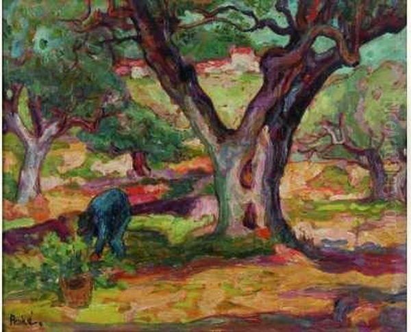 La Cueillette Des Olives Oil Painting by Jean Misceslas Peske