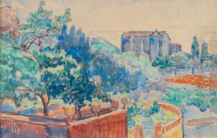 Paysage Oil Painting by Jean Misceslas Peske