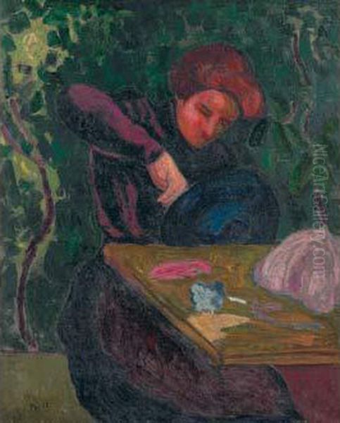 La Modiste Oil Painting by Jean Misceslas Peske