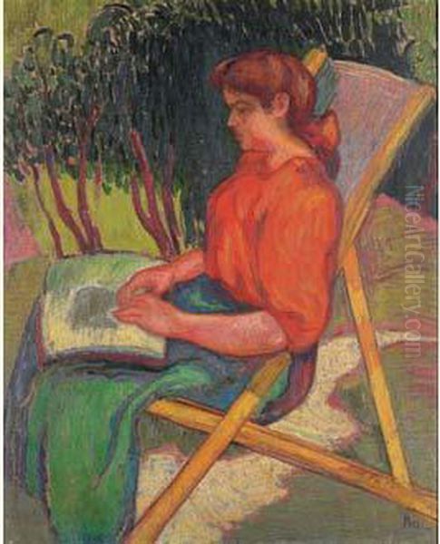 Jeune Fille Au Jardin Oil Painting by Jean Misceslas Peske