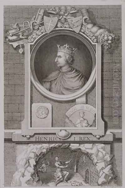 Henry I 1068-1135 King of England from 1100, engraved by the artist Oil Painting by George Vertue