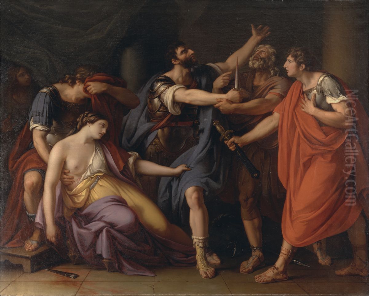 The Death of Lucretia Oil Painting by Gavin Hamilton
