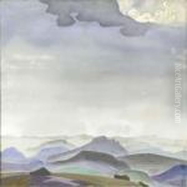 'knight Of The Morning' With 
Sketch On The Reverse For The Painting 'fairest City Is The Enemie's 
Vexation' Oil Painting by Nicolaj Konstantinov Roerich