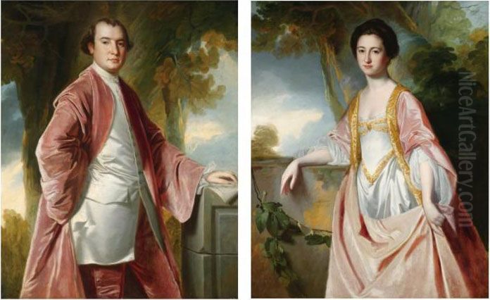 Portrait Of William Salmond Of 
Waterfoot, Cumberland, And His Wife, Jane Hasell Of Dalemain Oil Painting by George Romney