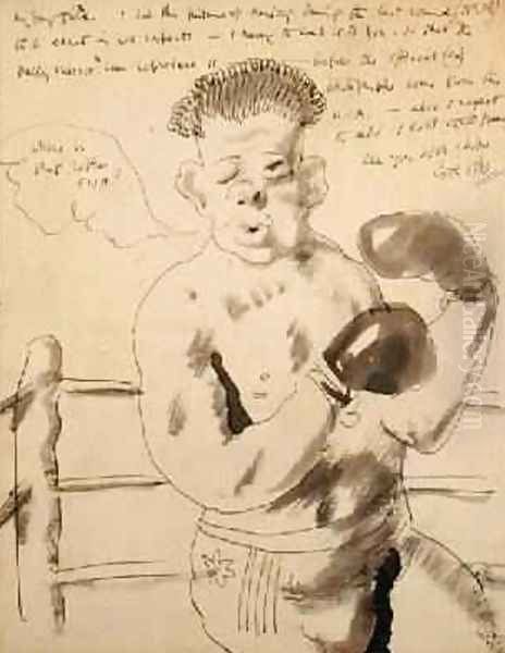 A Collection of Eight Illustrated Letters to his Friend Duncan Tate 3 Oil Painting by Sir William Newenham Montague Orpen