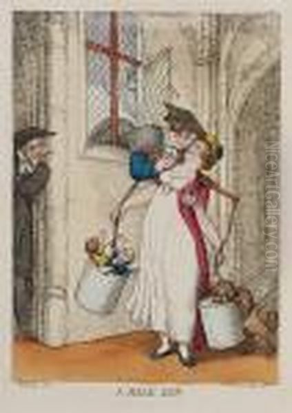 A Milk Sop Oil Painting by Thomas Rowlandson