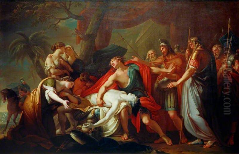 Achilles Lamenting the Death of Patroclus Oil Painting by Gavin Hamilton