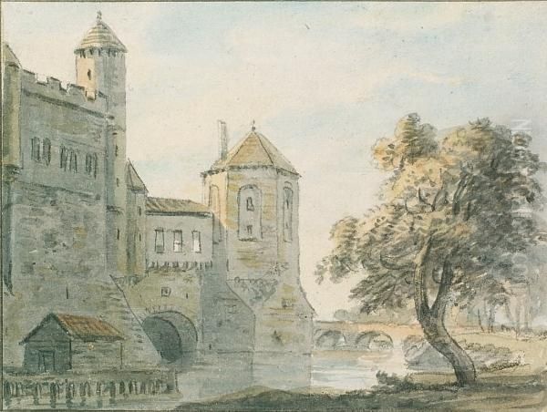 View Of A Castle Oil Painting by Paul Sandby