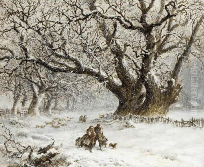 A Winter Walk Oil Painting by Thomas Smythe