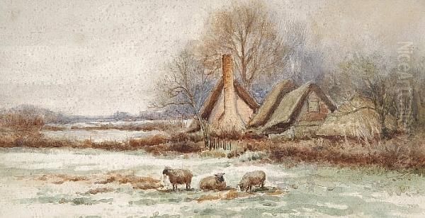 Winter Oil Painting by Henry John Sylvester Stannard