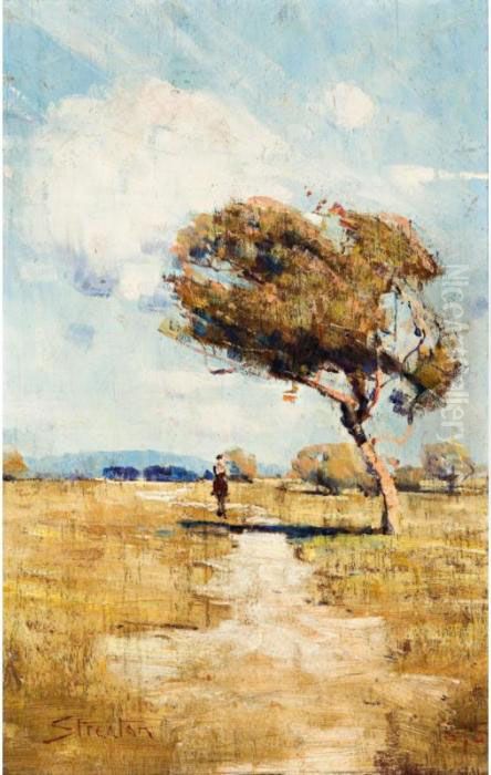 The Lone Rider Oil Painting by Arthur Streeton