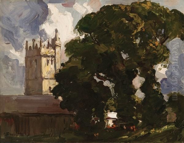 The Abbey And The Oak Tree Oil Painting by Arthur Streeton