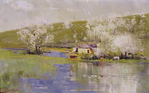 Springtime Oil Painting by Arthur Streeton