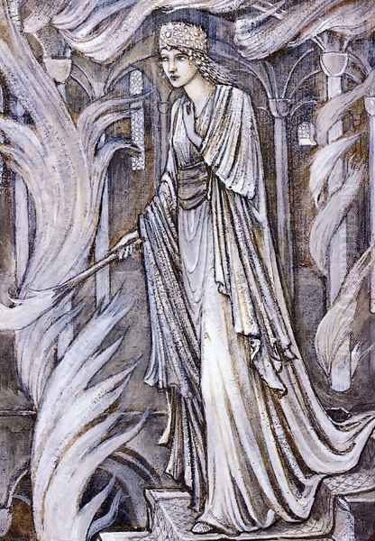 Gudrun Setting Fire to Atli's Palace Oil Painting by Sir Edward Coley Burne-Jones