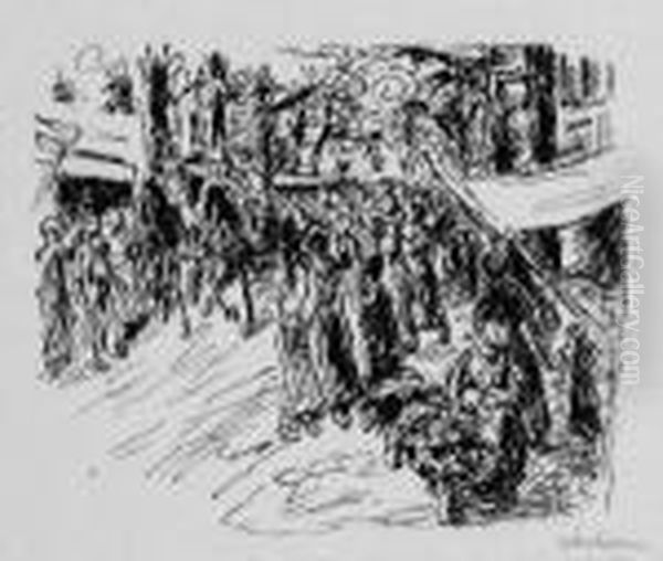 Der Ritt Uber Den
 Jahrmarkt. Oil Painting by Max Liebermann