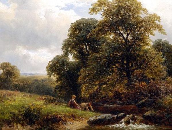 A Derbyshire Brook Oil Painting by George Turner