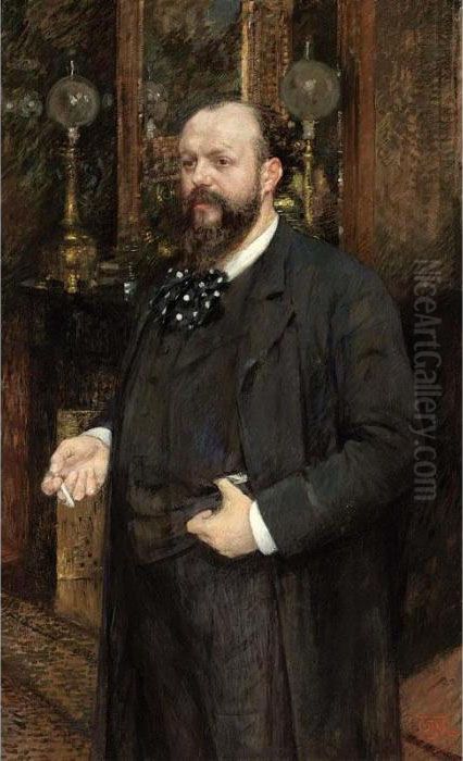 Portrait Of Oscar Ghysbrecht Oil Painting by Theo van Rysselberghe