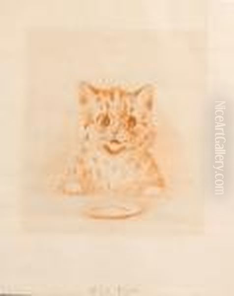 Milk Please Oil Painting by Louis Wain