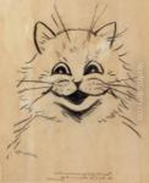 The Happy Cat Oil Painting by Louis Wain