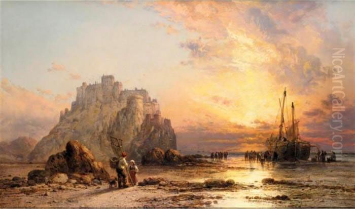 Unloading The Catch Oil Painting by James Webb