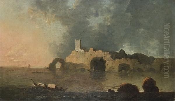 Torre Delle Grotte, Near Naples Oil Painting by Richard Wilson
