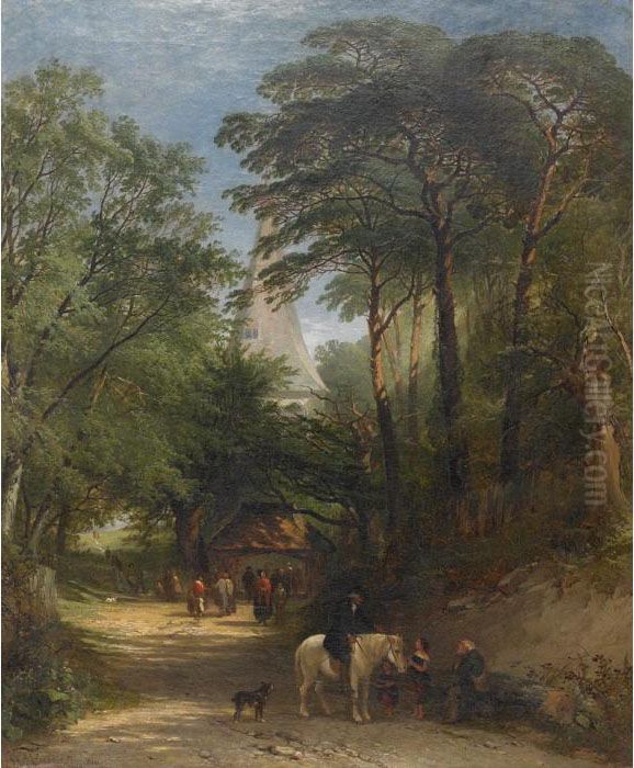 The Village Church Oil Painting by Henry John Boddington