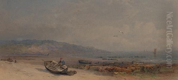 Near St. Helens, Isle Of Wight Oil Painting by John Henry Mole