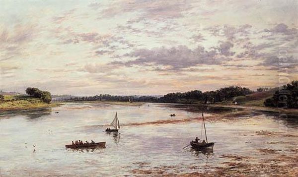 On The River Tweed, Northumberland Oil Painting by Frank Watson Wood