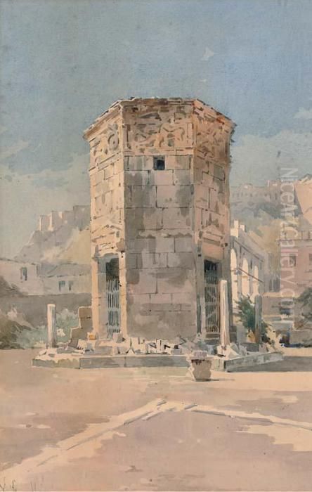 The Temple Of The Winds At Athens Oil Painting by Angelos Giallina