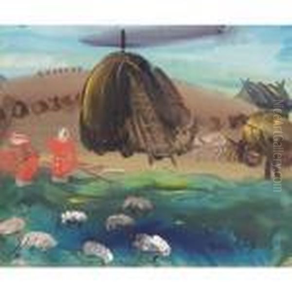 Native Landscape Oil Painting by Boris Dmitrievich Grigoriev