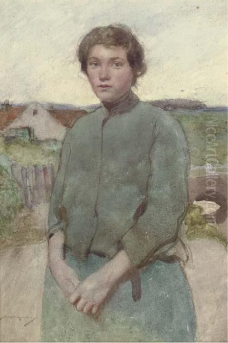 A French Peasant Oil Painting by William Lee Hankey