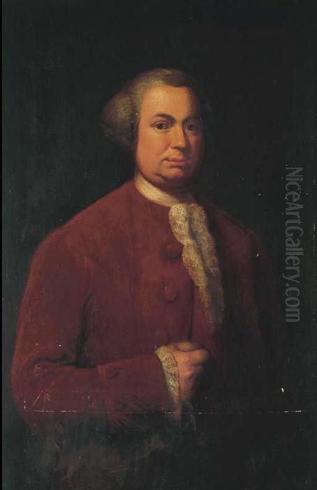 Portrait Of Sir John Rawdon, 1st
 Earl Of Moira (1719-1793),three-quarter-length, In A Red Jacket Oil Painting by Thomas Hudson