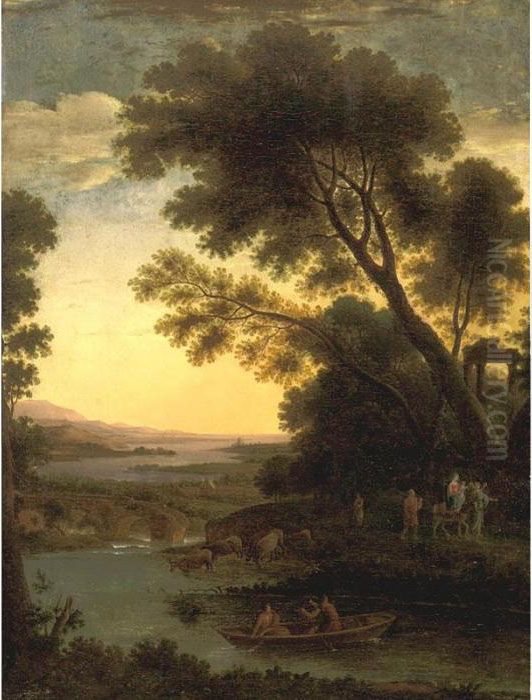 Flight Into Egypt Oil Painting by Claude Lorrain (Claude Gellee)