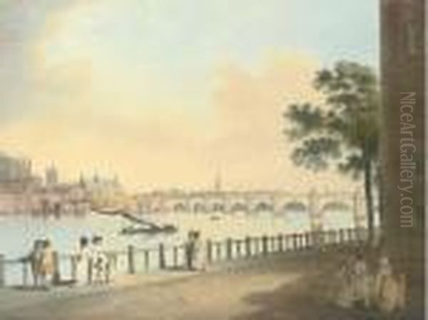 Westminster Bridge From Lambeth Palace, London Oil Painting by Nicholson, F.