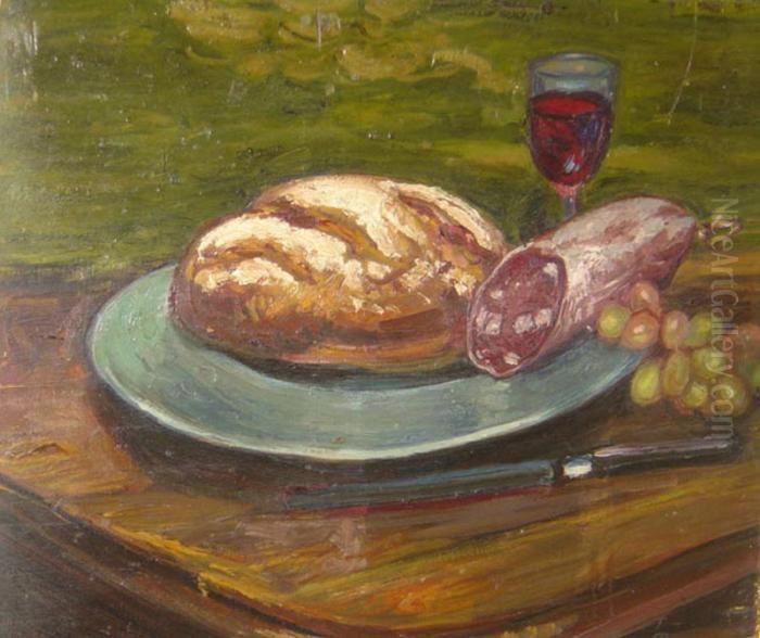 Nature Morte Au Saucisson Oil Painting by Jean Misceslas Peske