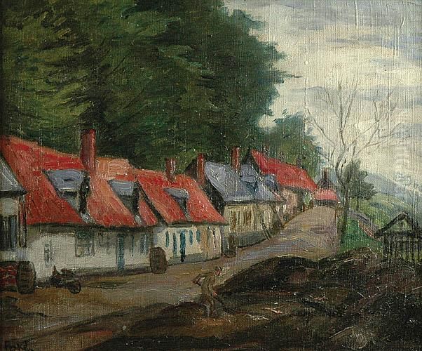 Czerwone Dachy Oil Painting by Jean Misceslas Peske