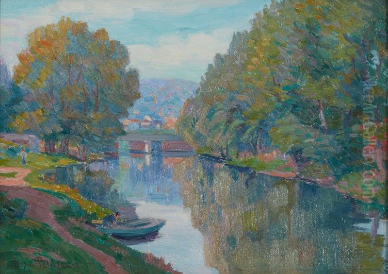 Bord De L'oise Oil Painting by Hippolyte Petitjean