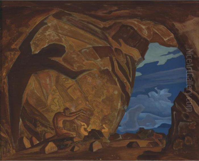 Weaver Of Spells Oil Painting by Nicolaj Konstantinov Roerich