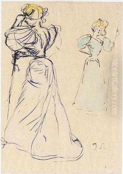 Deux Femmes Oil Painting by Henry Somm