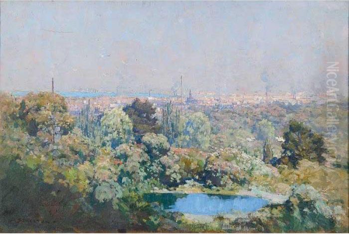 The Sunlit Gardens Oil Painting by Arthur Streeton