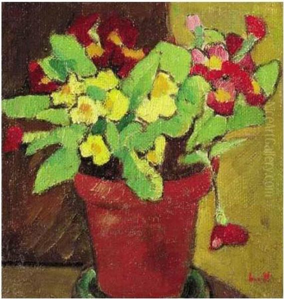 Pot De Primeveres Oil Painting by Louis Valtat