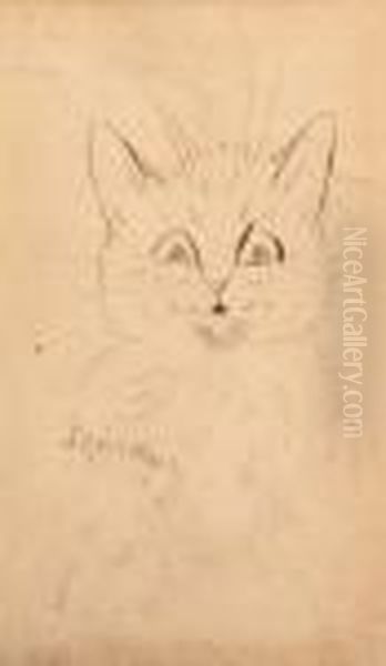 The Wide-eyed Cat Oil Painting by Louis Wain