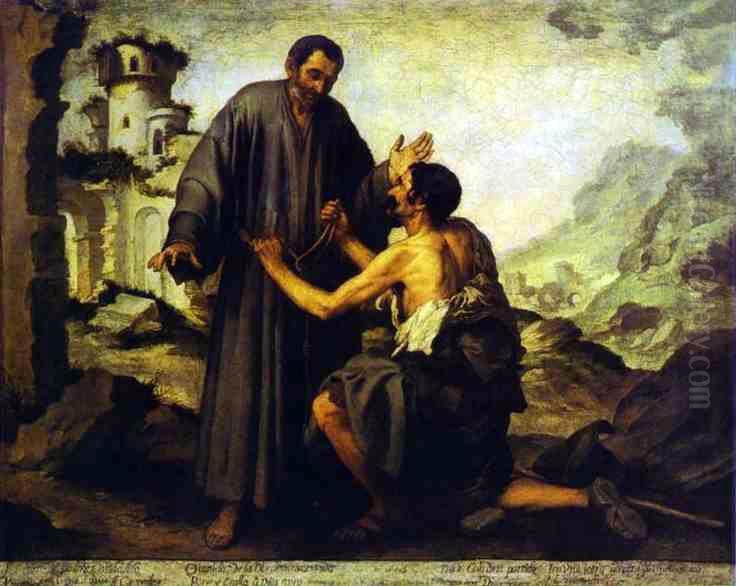 Brother Juniper and the Beggar Oil Painting by Bartolome Esteban Murillo