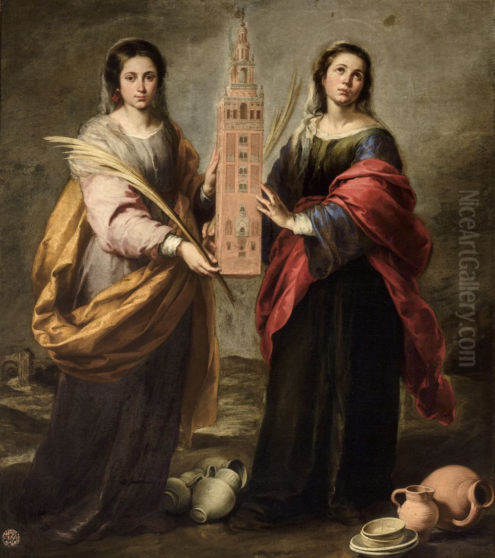 St. Justa and St. Rufina Oil Painting by Bartolome Esteban Murillo